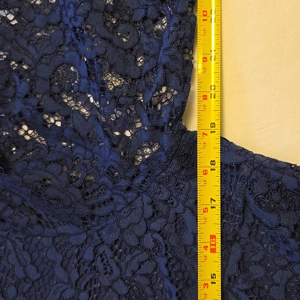Ivanka Trump Navy Floral Lace Dress Sz 14 - Picture 8 of 13
